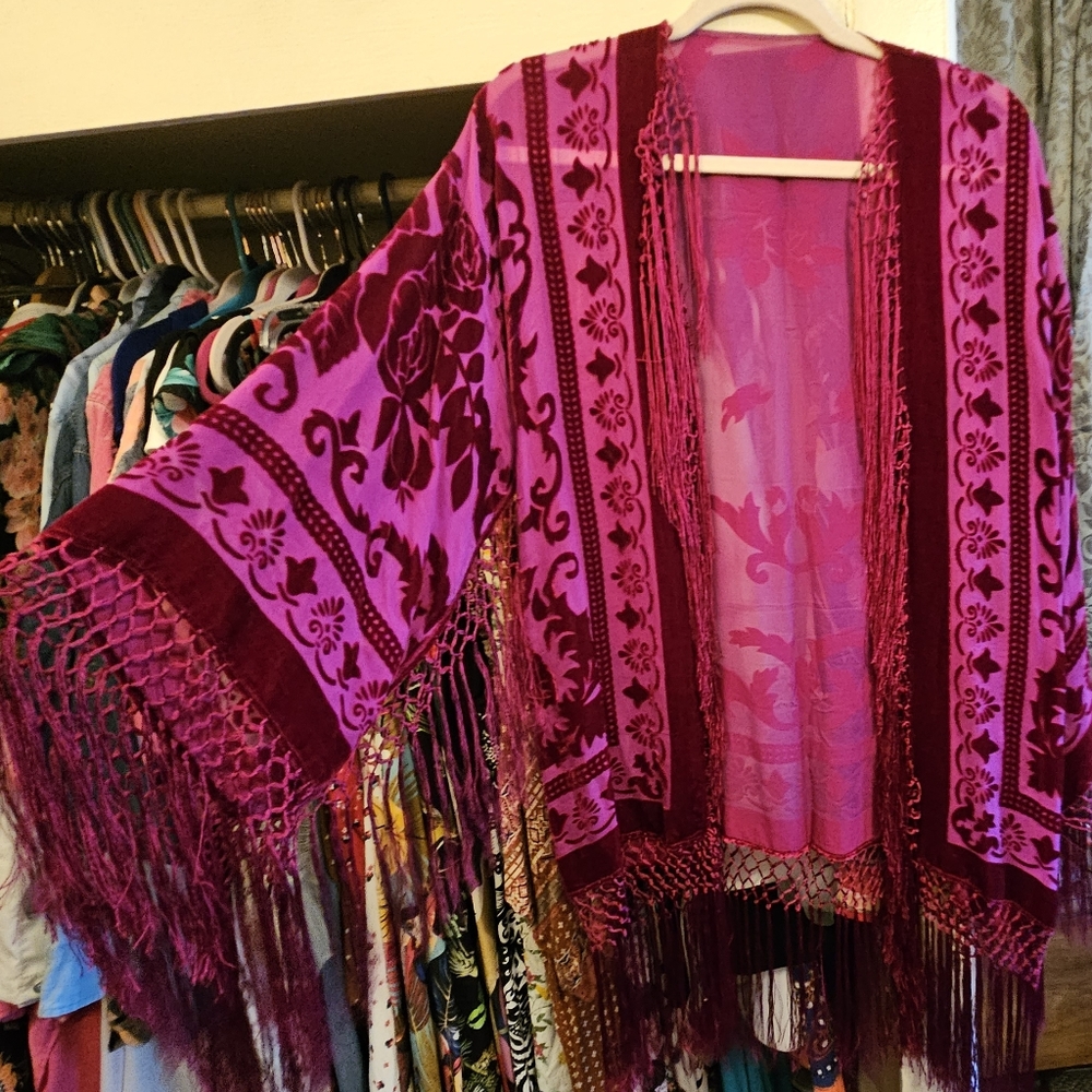 Velvet Burn Out Kimono